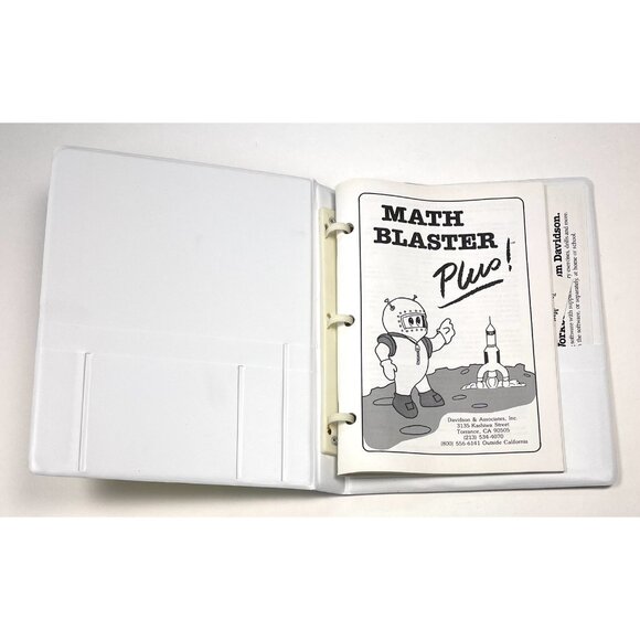 VTG 1987 Davidson MATH BLASTER PLUS Apple II CASE / INSTRUCTION BOOK ONLY - Picture 2 of 4